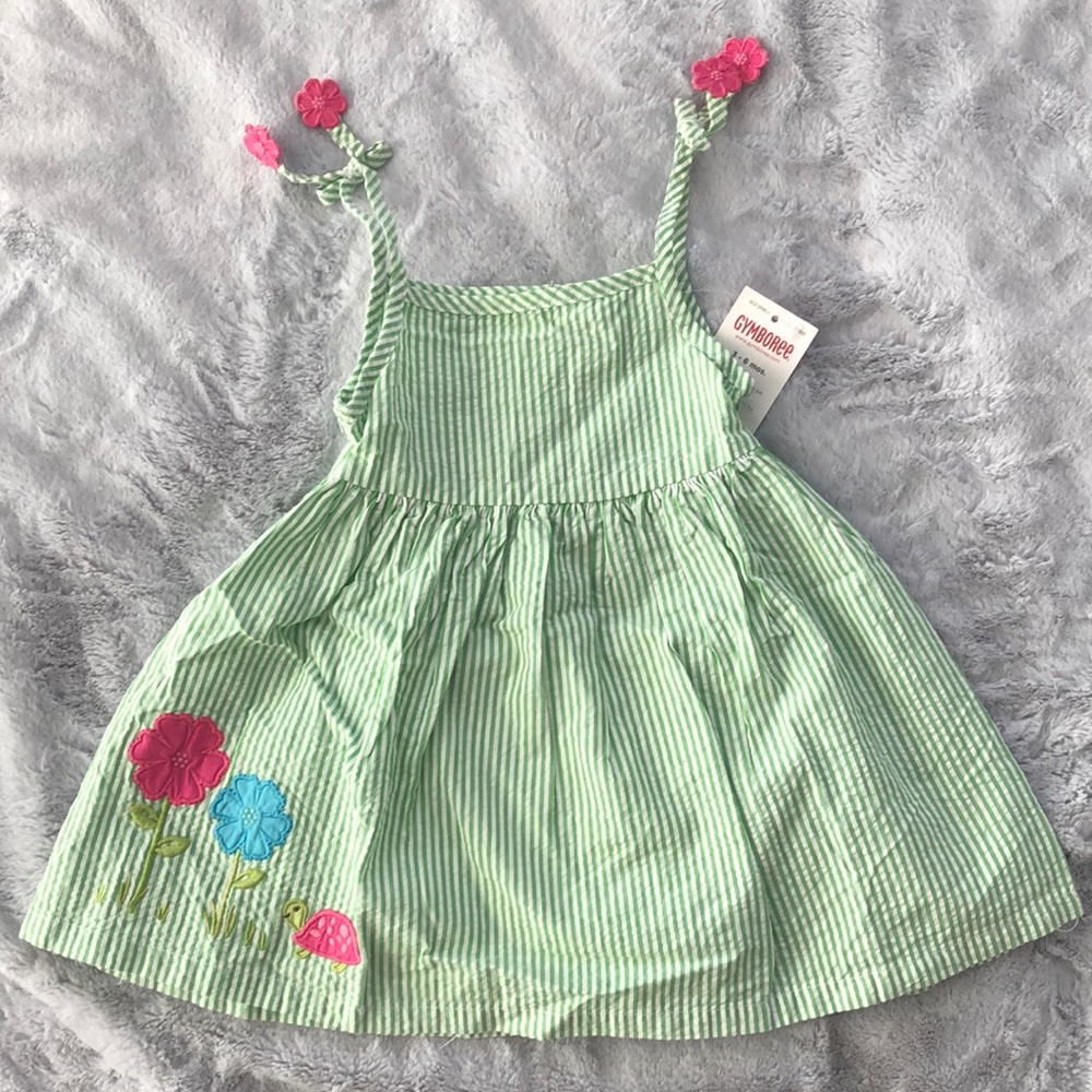 NWT Gymboree 3-6 Mos Seersucker Dress Turtle